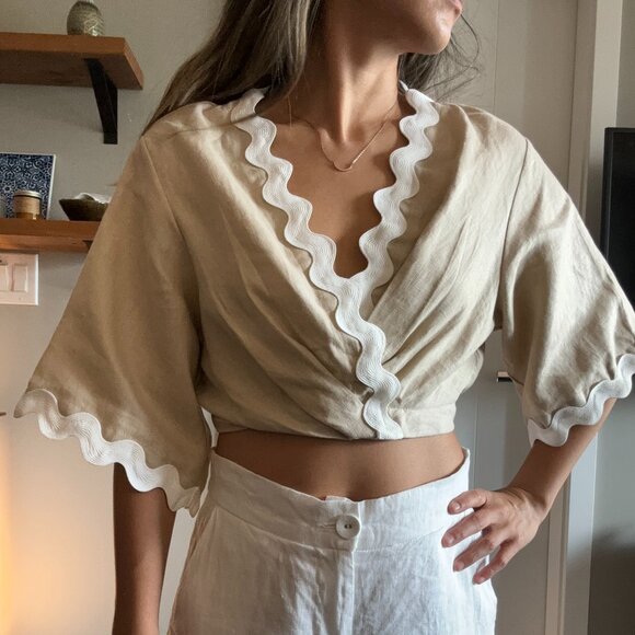 Linen summer crop top - Picture 2 of 2